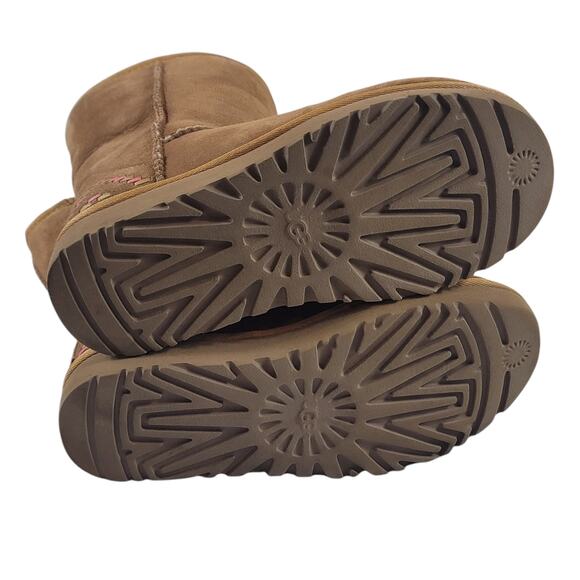 UGG Classic Suede Rustic Weave Boots Size 6 - Picture 7 of 9